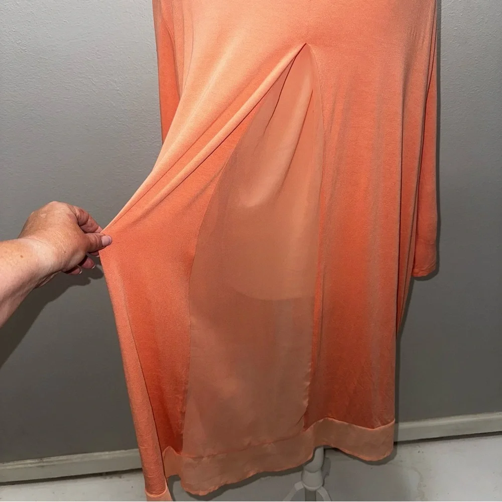Lane Bryant Women’s 22/24 Orange Peach Open Cardigan Sweater Long‎ Sleeve Solid